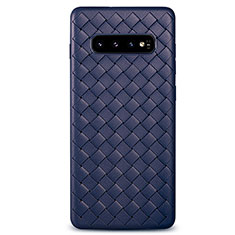 Funda Silicona Goma de Cuero Carcasa L02 para Samsung Galaxy S10 Azul