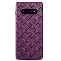 Funda Silicona Goma de Cuero Carcasa L02 para Samsung Galaxy S10 Morado