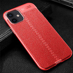 Funda Silicona Goma de Cuero Carcasa para Apple iPhone 12 Rojo