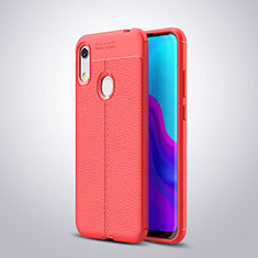 Funda Silicona Goma de Cuero Carcasa para Huawei Honor 8A Rojo