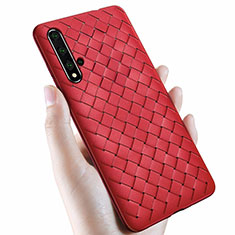 Funda Silicona Goma de Cuero Carcasa para Huawei Nova 5T Rojo