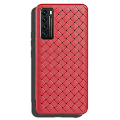 Funda Silicona Goma de Cuero Carcasa para Huawei Nova 7 5G Rojo