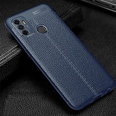 Funda Silicona Goma de Cuero Carcasa para Oppo A32 Azul