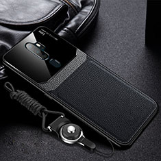 Funda Silicona Goma de Cuero Carcasa para Oppo A5 (2020) Negro