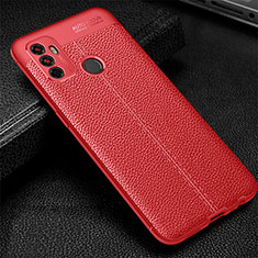 Funda Silicona Goma de Cuero Carcasa para Oppo A53 Rojo