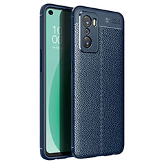 Funda Silicona Goma de Cuero Carcasa para Oppo A55S 5G Azul