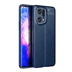 Funda Silicona Goma de Cuero Carcasa para Oppo Find X5 Pro 5G Azul