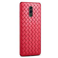 Funda Silicona Goma de Cuero Carcasa para Oppo Reno Rojo