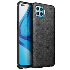 Funda Silicona Goma de Cuero Carcasa para Oppo Reno4 F Negro