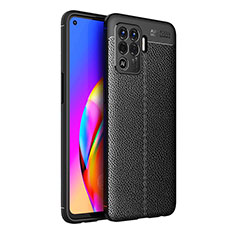 Funda Silicona Goma de Cuero Carcasa para Oppo Reno5 F Negro