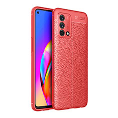 Funda Silicona Goma de Cuero Carcasa para Oppo Reno6 Lite Rojo