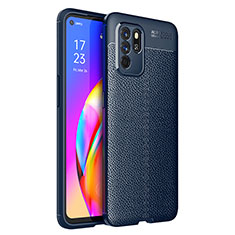 Funda Silicona Goma de Cuero Carcasa para Oppo Reno6 Z 5G Azul