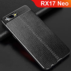 Funda Silicona Goma de Cuero Carcasa para Oppo RX17 Neo Negro