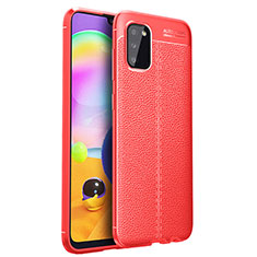 Funda Silicona Goma de Cuero Carcasa para Samsung Galaxy A02s Rojo