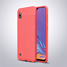 Funda Silicona Goma de Cuero Carcasa para Samsung Galaxy A10 Rojo