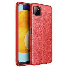 Funda Silicona Goma de Cuero Carcasa para Samsung Galaxy A22 5G Rojo