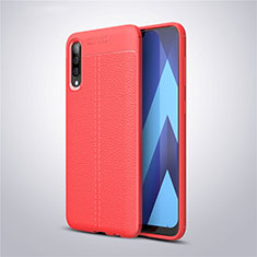 Funda Silicona Goma de Cuero Carcasa para Samsung Galaxy A30S Rojo
