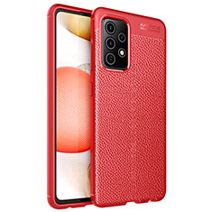 Funda Silicona Goma de Cuero Carcasa para Samsung Galaxy A52 5G Rojo