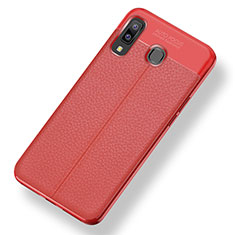 Funda Silicona Goma de Cuero Carcasa para Samsung Galaxy A8 Star Rojo