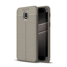 Funda Silicona Goma de Cuero Carcasa para Samsung Galaxy J3 (2018) SM-J377A Gris