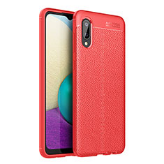 Funda Silicona Goma de Cuero Carcasa para Samsung Galaxy M02 Rojo