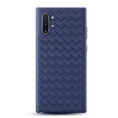 Funda Silicona Goma de Cuero Carcasa para Samsung Galaxy Note 10 Plus 5G Azul