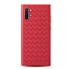 Funda Silicona Goma de Cuero Carcasa para Samsung Galaxy Note 10 Plus 5G Rojo