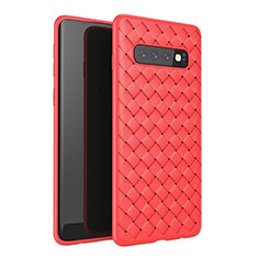 Funda Silicona Goma de Cuero Carcasa para Samsung Galaxy S10 5G Rojo