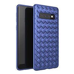 Funda Silicona Goma de Cuero Carcasa para Samsung Galaxy S10 Plus Azul