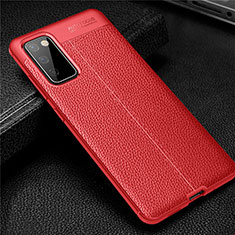 Funda Silicona Goma de Cuero Carcasa para Samsung Galaxy S20 FE 4G Rojo