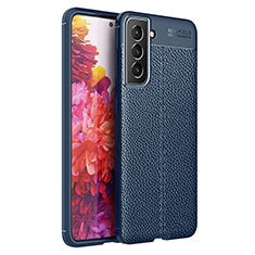 Funda Silicona Goma de Cuero Carcasa para Samsung Galaxy S21 FE 5G Azul