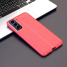 Funda Silicona Goma de Cuero Carcasa para Samsung Galaxy S21 Plus 5G Rojo