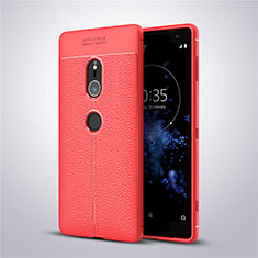 Funda Silicona Goma de Cuero Carcasa para Sony Xperia XZ2 Rojo