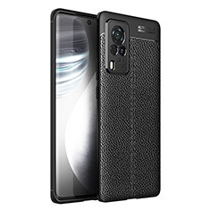 Funda Silicona Goma de Cuero Carcasa para Vivo X60 Pro 5G Negro