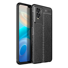 Funda Silicona Goma de Cuero Carcasa para Vivo Y76s 5G Negro