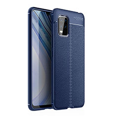 Funda Silicona Goma de Cuero Carcasa para Xiaomi Mi 10 Lite Azul