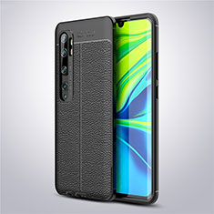 Funda Silicona Goma de Cuero Carcasa para Xiaomi Mi Note 10 Negro