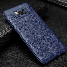 Funda Silicona Goma de Cuero Carcasa para Xiaomi Poco X3 Pro Azul