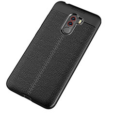 Funda Silicona Goma de Cuero Carcasa para Xiaomi Pocophone F1 Negro