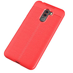Funda Silicona Goma de Cuero Carcasa para Xiaomi Pocophone F1 Rojo