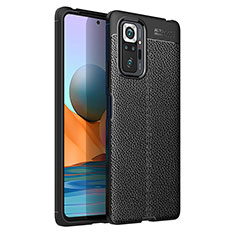 Funda Silicona Goma de Cuero Carcasa para Xiaomi Redmi Note 10 Pro 4G Negro