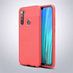 Funda Silicona Goma de Cuero Carcasa para Xiaomi Redmi Note 8 (2021) Rojo
