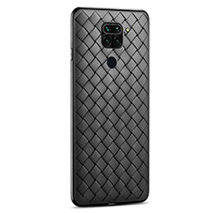 Funda Silicona Goma de Cuero Carcasa para Xiaomi Redmi Note 9 Negro