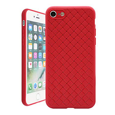 Funda Silicona Goma de Cuero Carcasa S01 para Apple iPhone SE (2020) Rojo