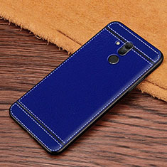 Funda Silicona Goma de Cuero Carcasa S01 para Huawei Mate 20 Lite Azul