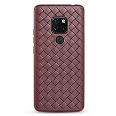 Funda Silicona Goma de Cuero Carcasa S01 para Huawei Mate 20 Marron