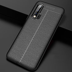 Funda Silicona Goma de Cuero Carcasa S01 para Huawei Nova 6 5G Negro