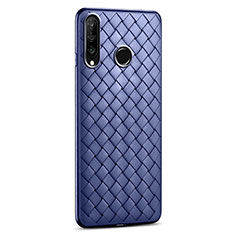 Funda Silicona Goma de Cuero Carcasa S01 para Huawei P30 Lite New Edition Azul