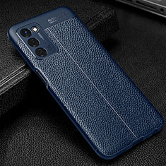 Funda Silicona Goma de Cuero Carcasa S01 para Oppo A56 5G Azul