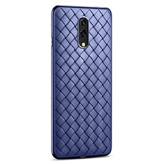 Funda Silicona Goma de Cuero Carcasa S01 para Oppo K3 Azul